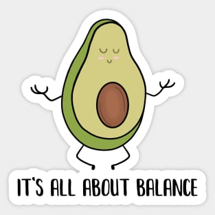 Avocado Doing Yoga, Funny Zen Mediation, Balance Sticker